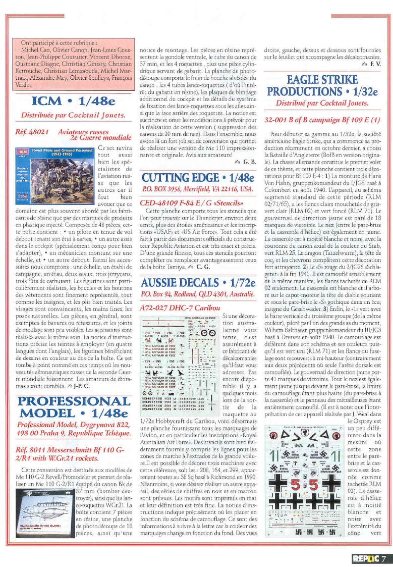 Replic 089 - Fieseler Storch &pwd= MS 502 Griquet, Tupolev SB-2